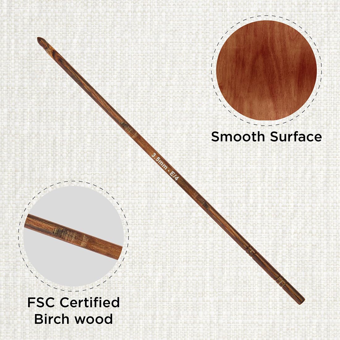 KnitPro Ginger Single Ended Crochet Hook | US Size E (3.5mm)