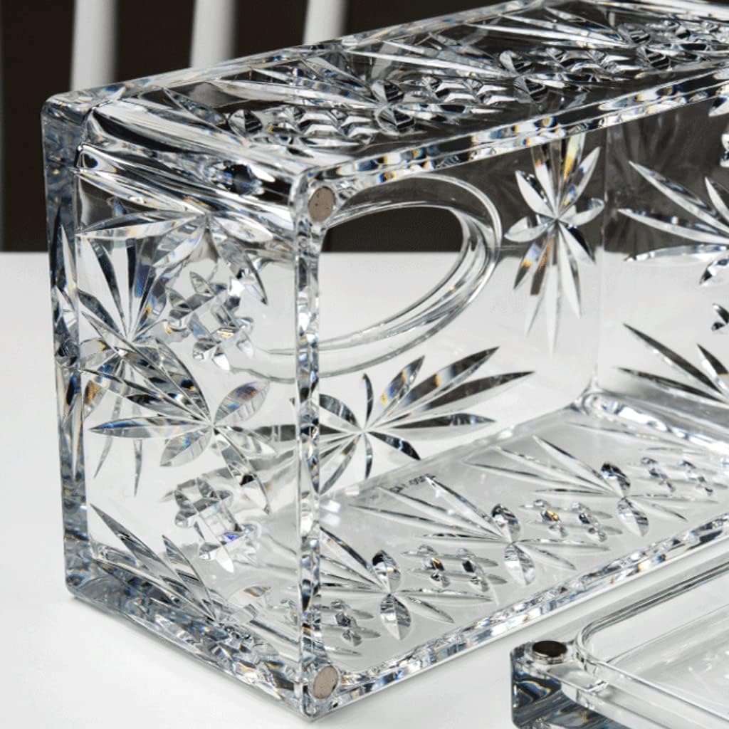 Attractive Rectangular Tissue Box Cover Crystal Style Transparent Tissue Holder for House Office Car Hotel Bathroom Desks Countertops Modern