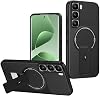 Funda Compatible con Infinix Hot 60 Pro 4G, Protección de Cámara, Soporte Magnético Plegable 2 en 1【TPU+PC】, Anticaídas a Prueba de Golpes, Negra 1