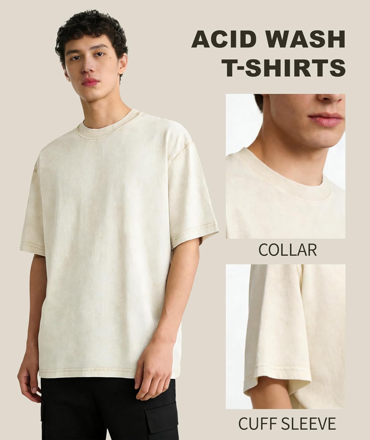 ZITY Mens Oversized Cotton T Shirts Vintage Washed Loose Fit Tshirts for Men Short Sleeve Tees Streetwear Baggy Tops - Image 4