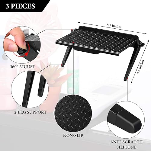 Miniatura 2 de Jetec Estante superior de pantalla de 3 piezas, soporte de almacenamiento superior de TV, estante ajustable de 2 patas para soporte de teléfono