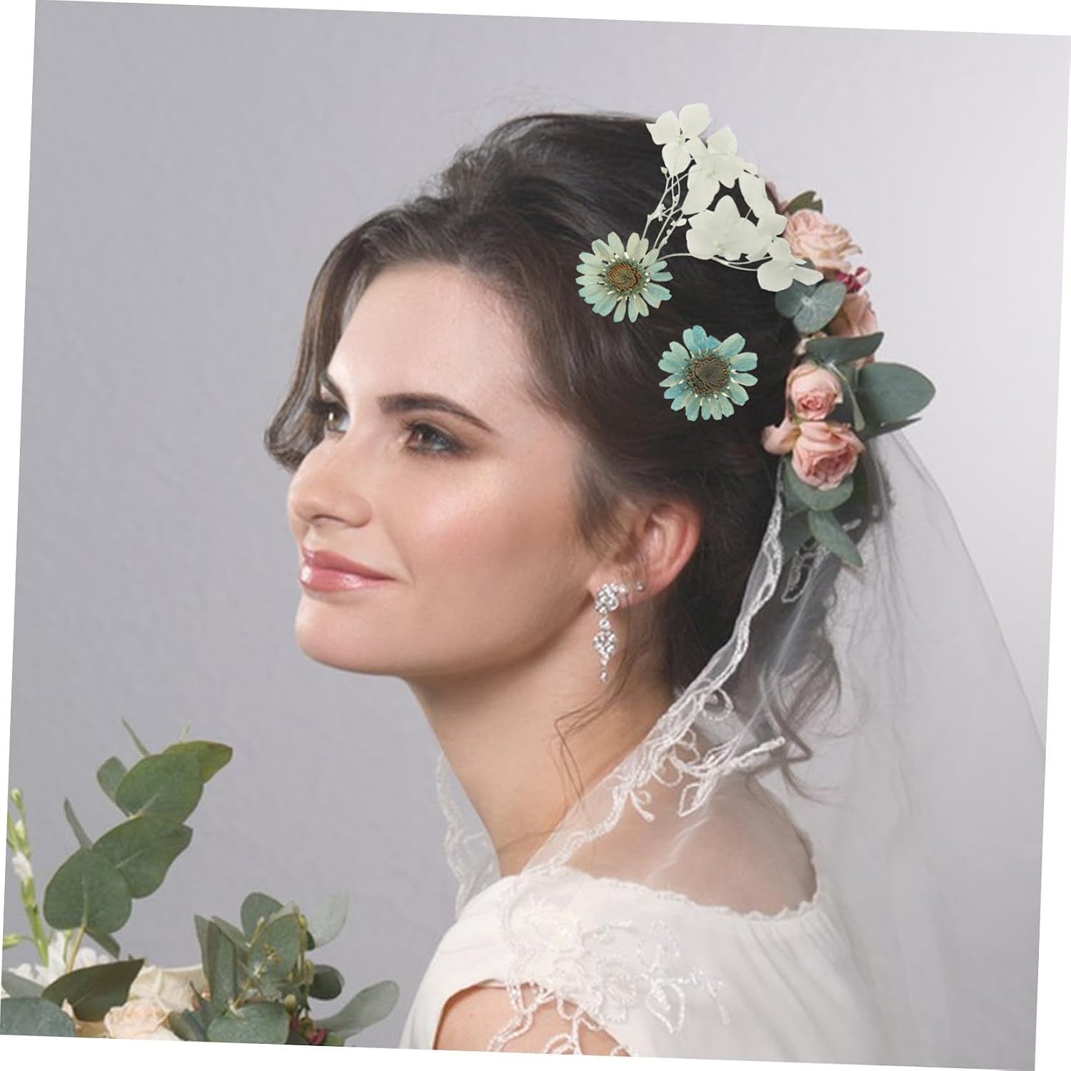 IWOWHERO Dried Flower Hair Accessories DIY Kit for Bridal Headpiece with Versatile Styling and Easy to Use Materials, for Floral Hair Accessories Decors and Wedding Crafts