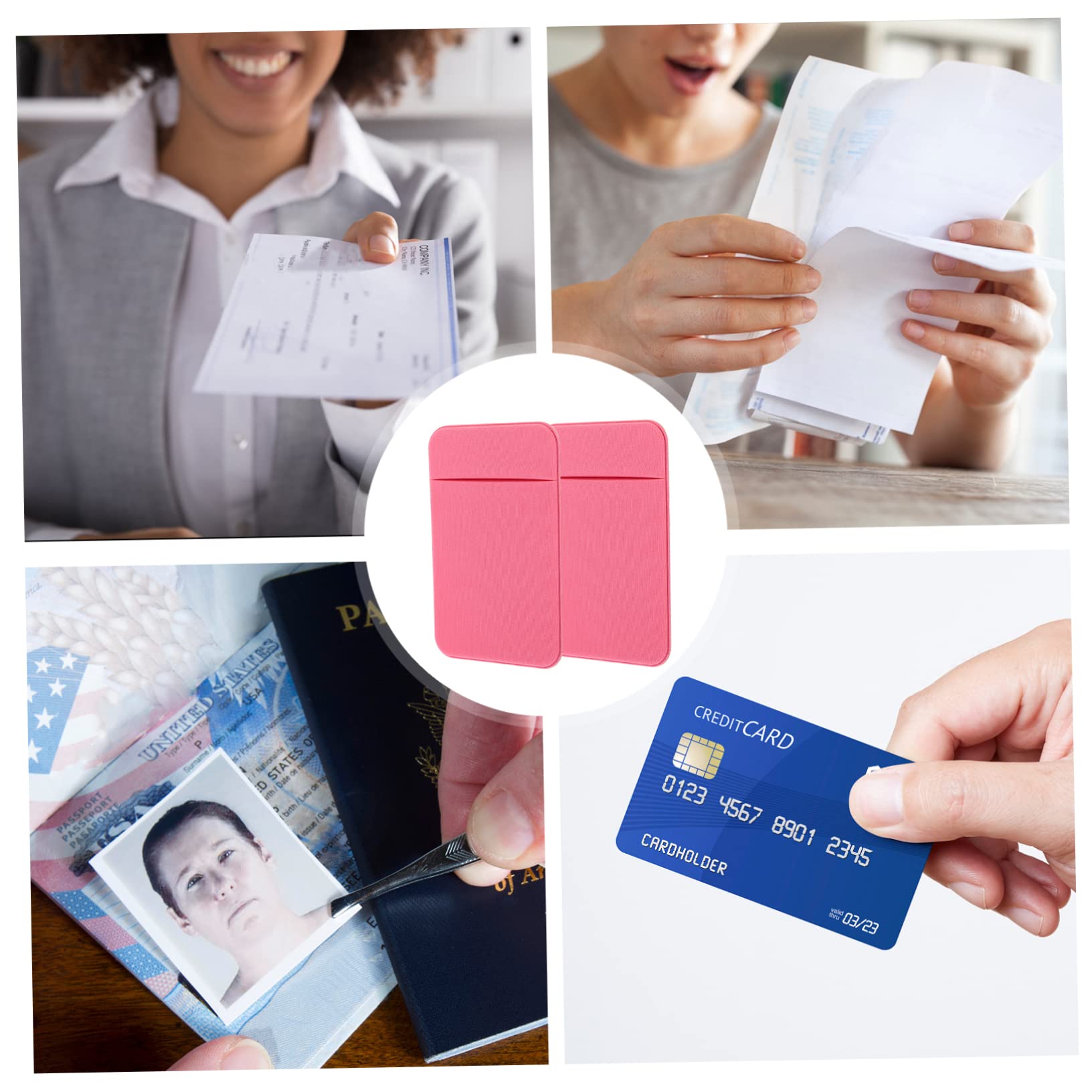 UPKOCH 10pezzi Portacarte Adesivo Per Smartphone Wallet Tascabile Elastico Sicuro e Pratico Adesivo Per Retro Telefono Per Carte Di Credito e Banconote