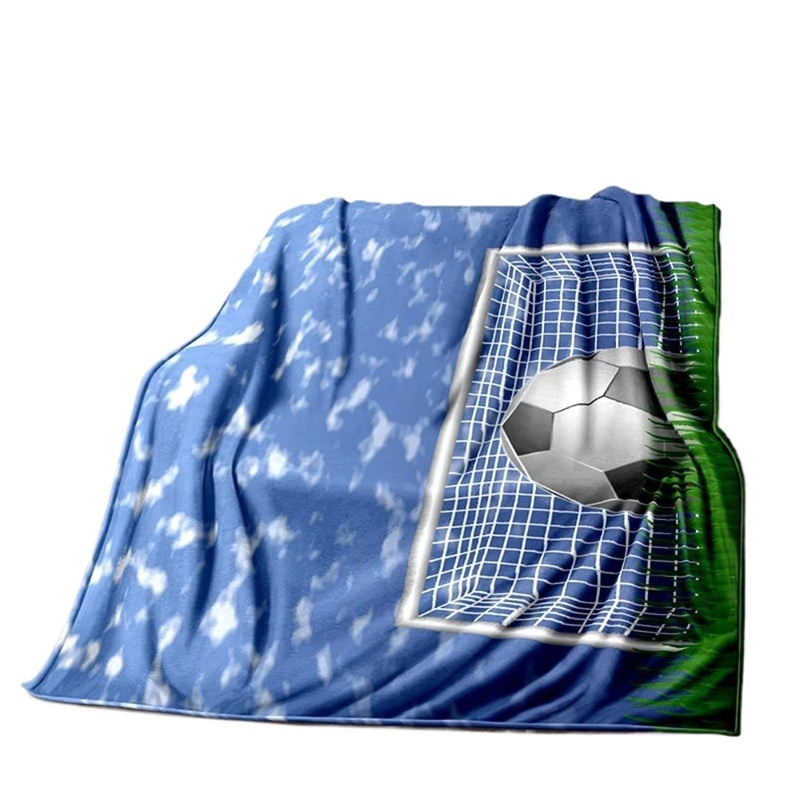 WSQHAO Soccer Ball Football Goal Throw Blanket Soft Blankets Bed Sofa Home Decor for Bed Couch(Color3)