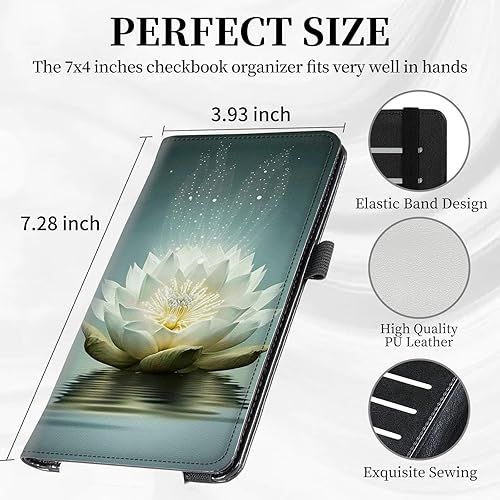 Vista 14 de Funda para chequera personal con diseño de tortuga marina verde, funda de piel sintética para hombres y mujeres, con ranuras para tarjetas, soporte