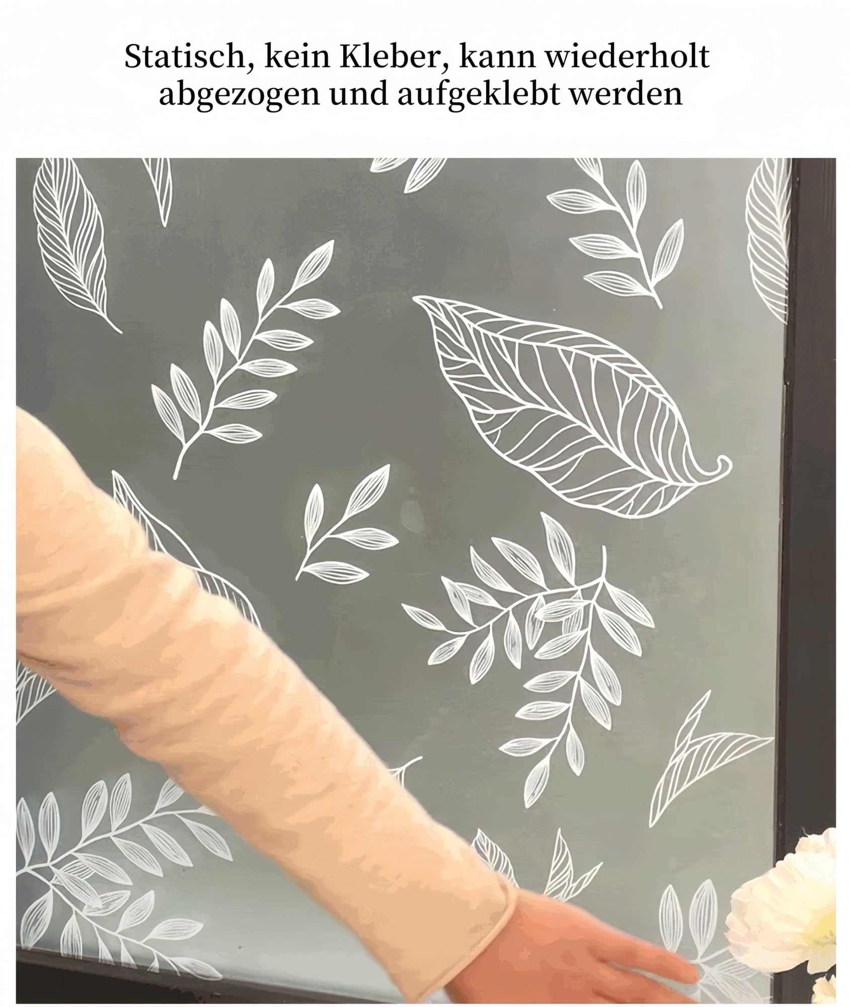 Sichtschutzfolie, Fenster Sichtschutzfolie, Folie für Fenster, Anti-Peep, elektrostatische Folie, geeignet für Badezimmer, Wohnzimmer, Schlafzimmer, Balkon (Fensterglas).(N,50 * 200cm)