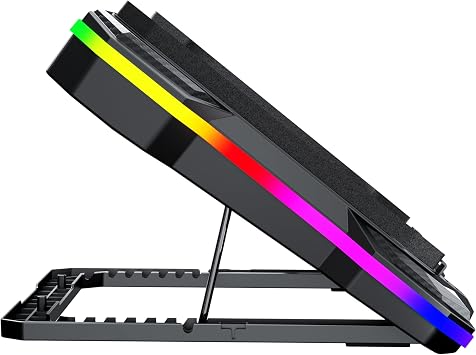 Classone GT100 Gaming Laptop Cooler 2200RPM, Rgb Illuminated, LED Display Notebook cooler stand