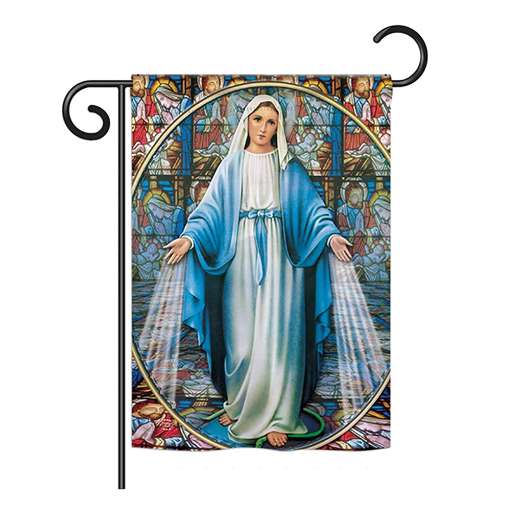 Our Lady of Grace Garden Flag Religious Faith Hope Peace Dove Christian Religion Easter Small Decorative Gift Yard House Banner Double-Sided Made In USA 13 X 18.5