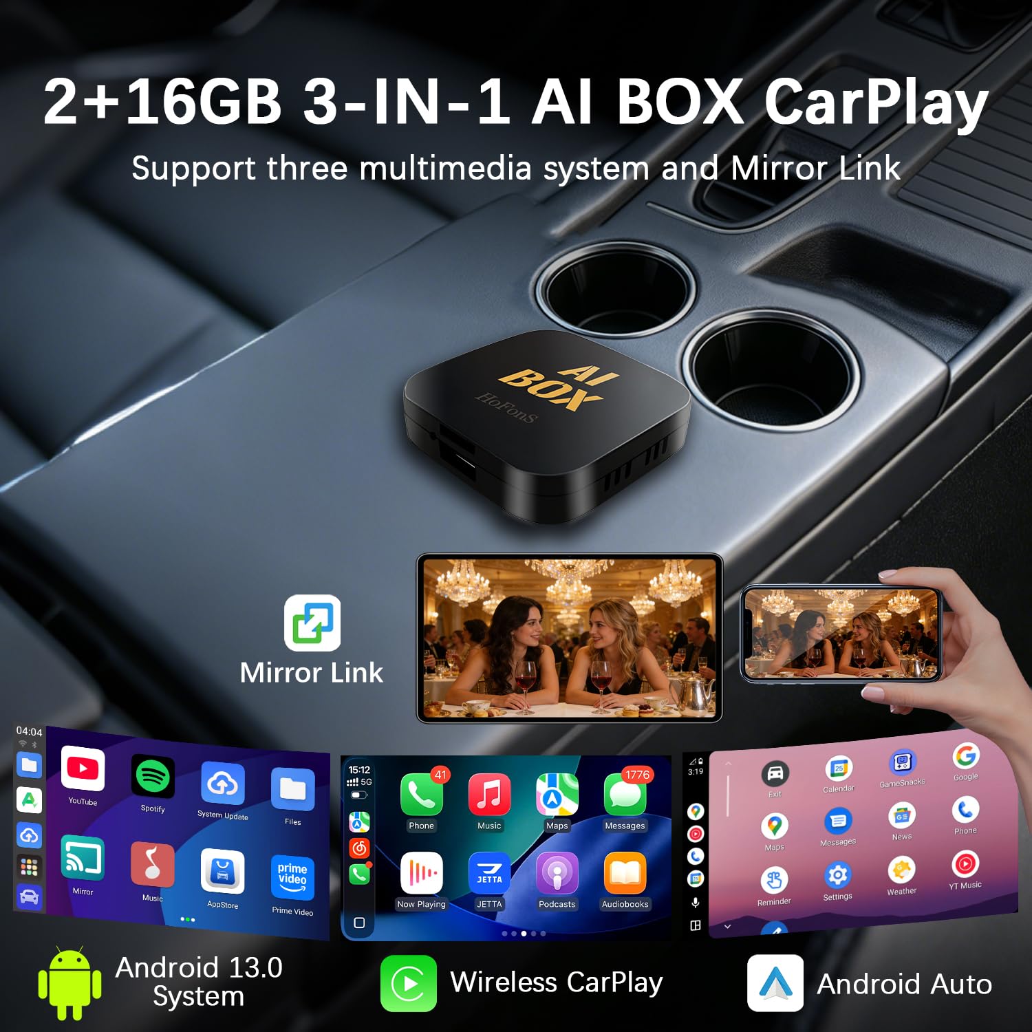 Amazon.com: AI Box Carplay, 2+16GB Ai Magic Box for Streaming