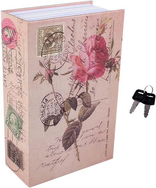 Security Safe Book,Real Book Safe Hidden Storage Safe Boxes,Portable Security Key Locker, Hidden Safes For Home,Christmas Gift (9.6"*6.3"*2.3") - Rose