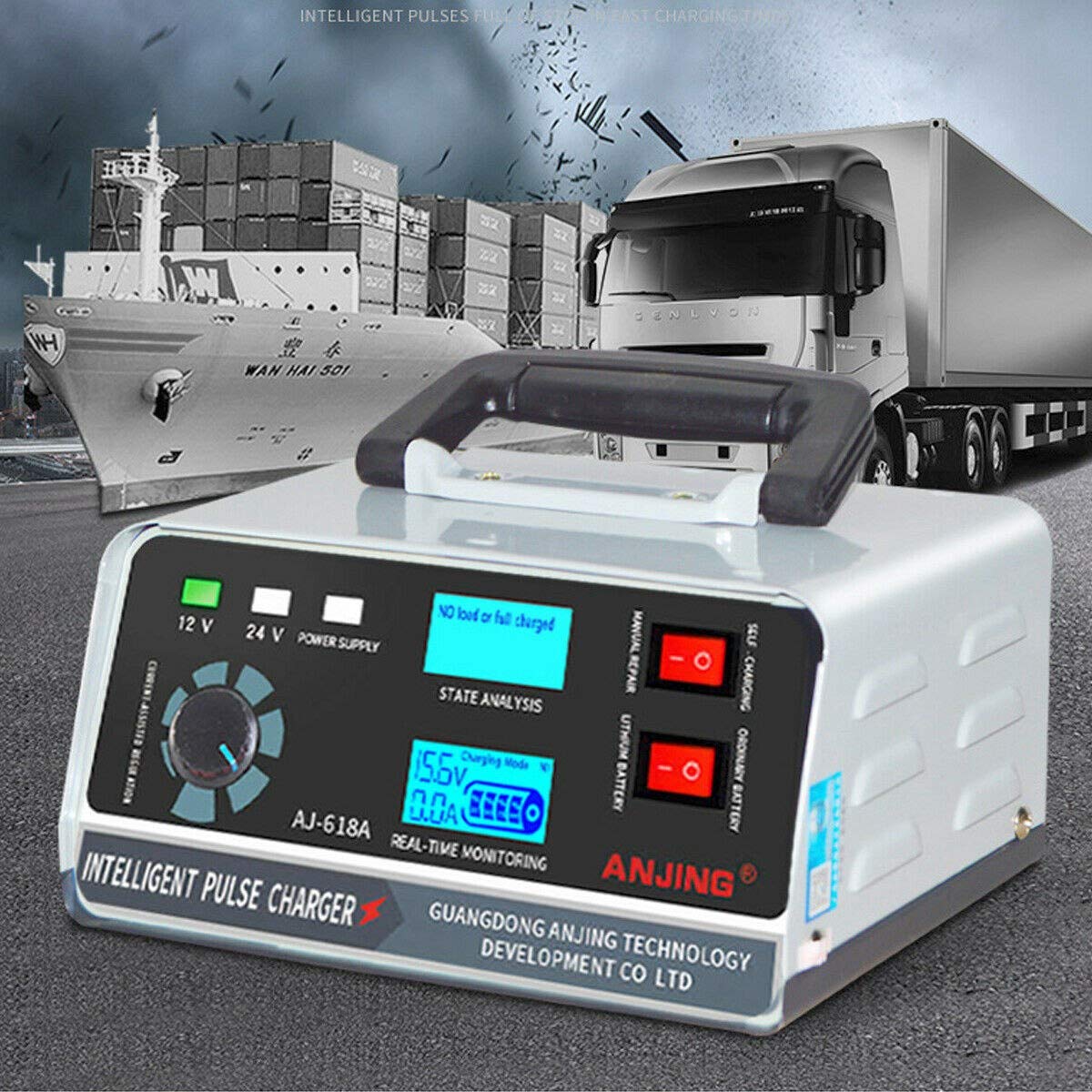 400W 30A 12V / 24V Cargador AutomáTico de BateríA de Coche ReparacióN de Pulso Inteligente Trickle Enchufe de la UE