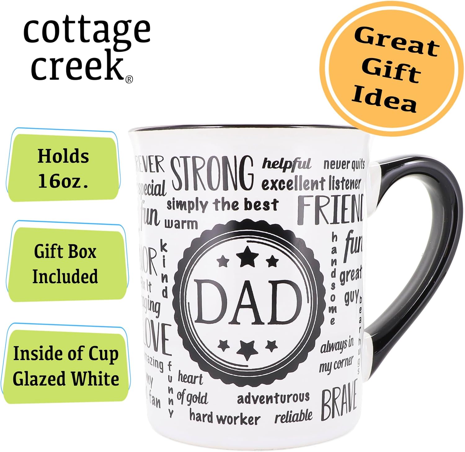 Cottage Creek Mugs - 16oz. Large Ceramic Dad Coffee Cup - Ideal Stoneware Mug for Kitchen, Office & Home Decor - Mens Gifts for Men, Grandpa, Papa, Grandparents - Image 3