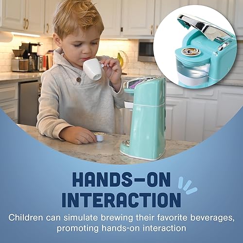 Miniatura 5 de Constructive Playthings - Juego de café para niños con cápsulas para juegos imaginativos, aparatos de cocina, juguete de aprendizaje para niños a
