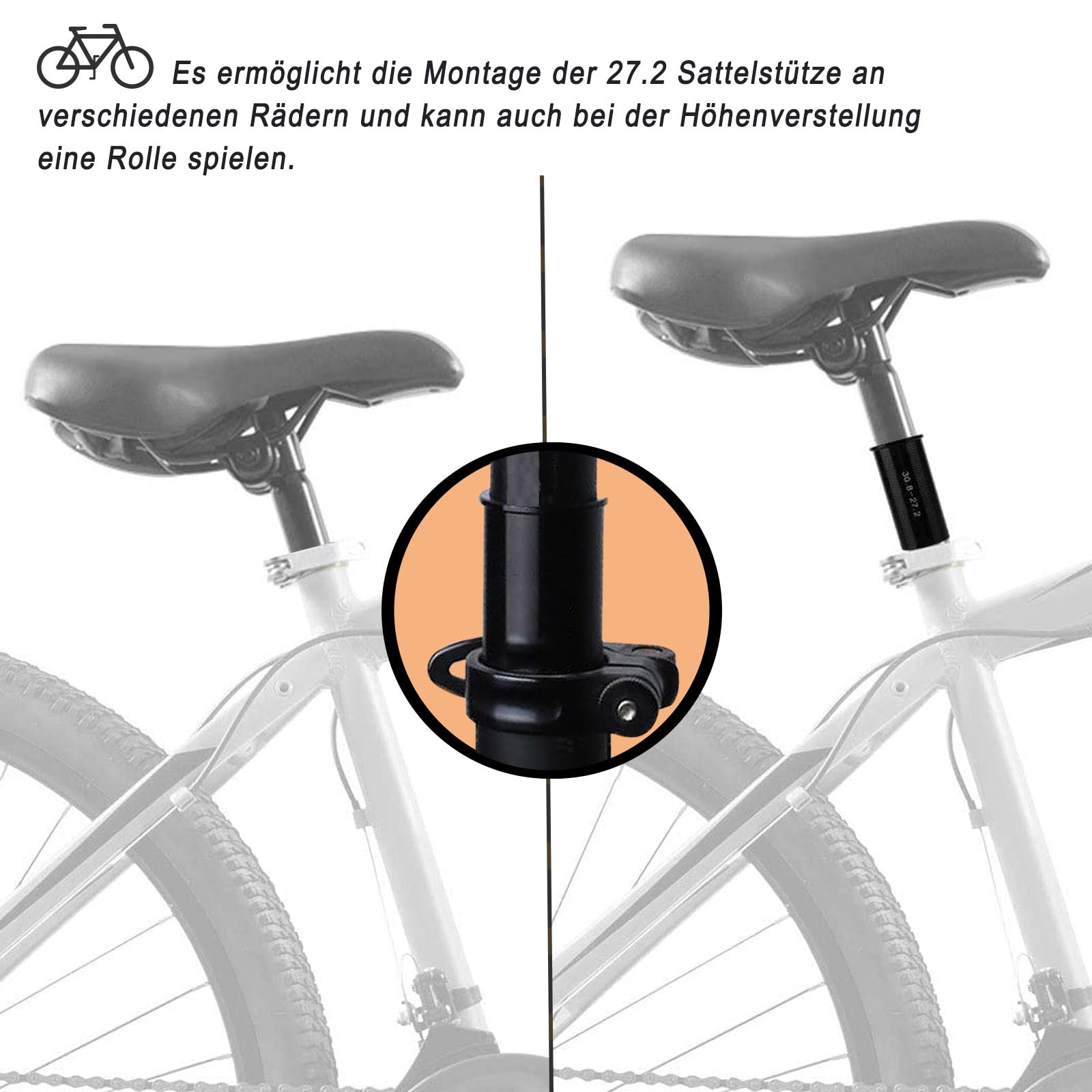 Adapter do sztycy podsiodłowej, ze stopu aluminium, tuleje redukcyjne do rowerów MTB i wyścigowych