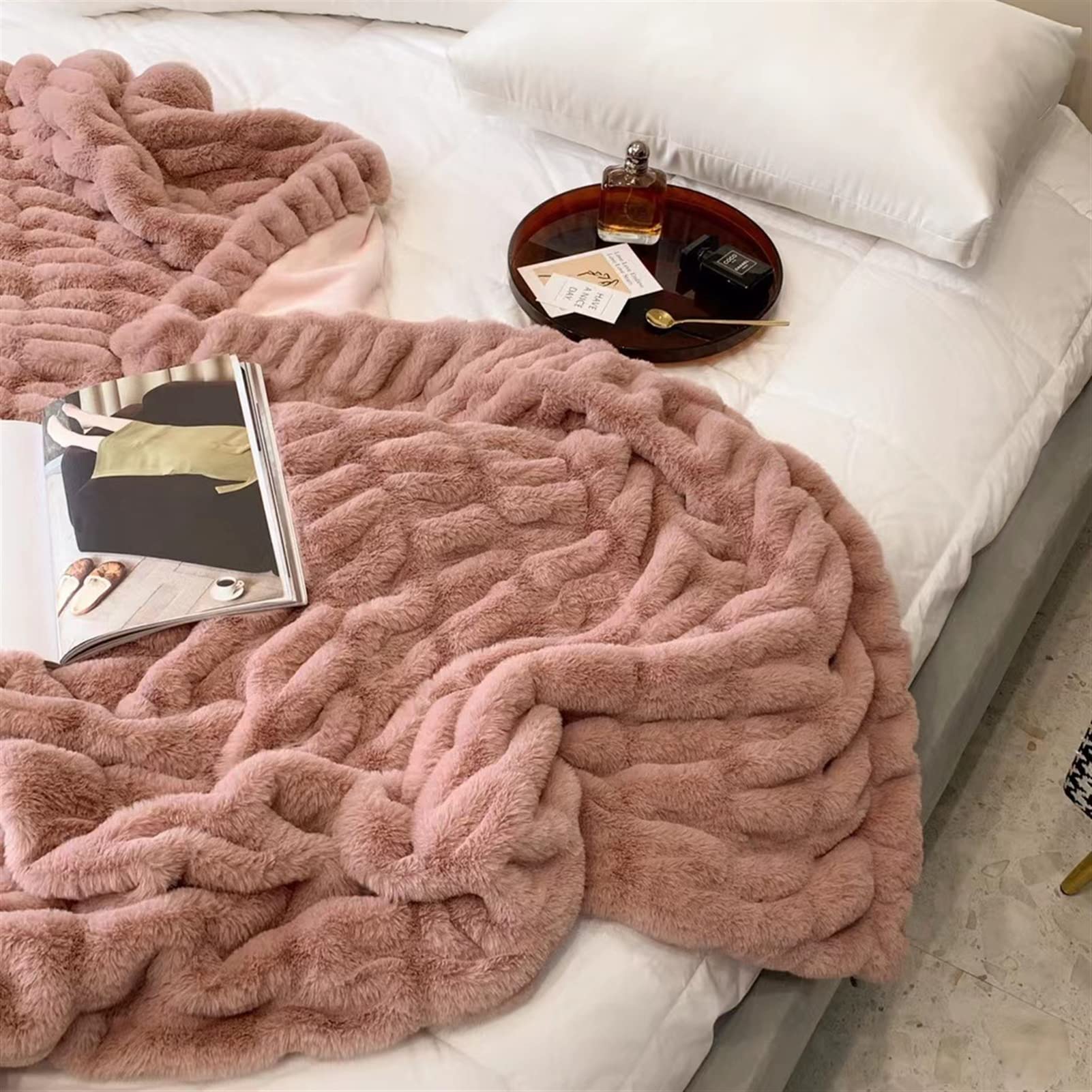 Manta Franela Reversible,Manta Sofá Microfibra,Suave,Caliente,Transpirable para Invierno Rojo 150×200cm