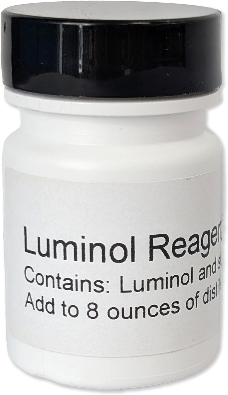 Crime Scene Luminol Powder (Makes 8 oz of Glowing Solution) | Chemiluminescence Reagent for Science Experiments | Forensic Chemistry & Educational STEM Demonstrations | Just Add Water