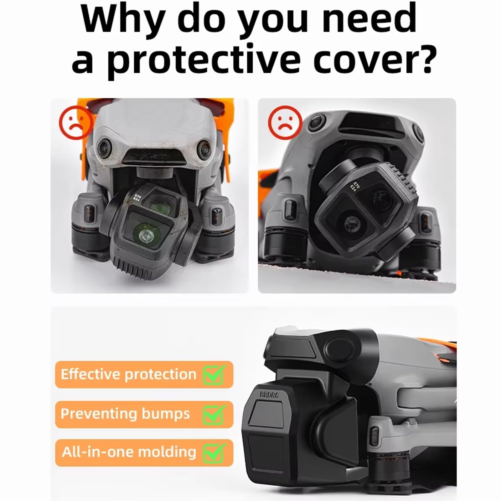 Protezione Obiettivo E Gimbal Per DJI Air 3S, Copriobiettivo Trasparente In Plastica, Antigraffio E Antipolvere, Accessorio Di Sicurezza Per Droni - 5