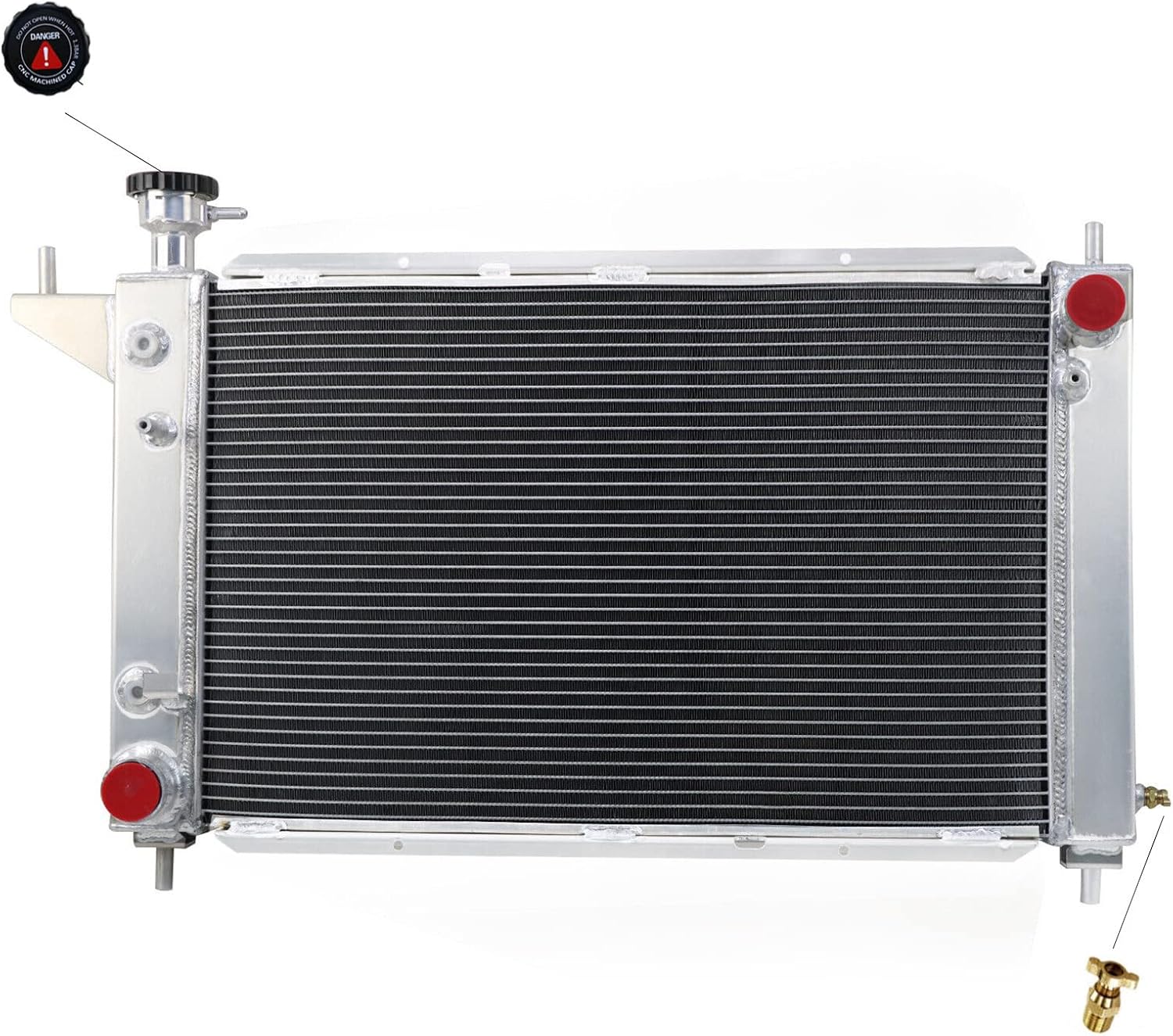 All Aluminum Radiator For Ford Mustang 1994 1995 1996 3.8L 5.0L V6 V8 GAS 4 Row Core Crossflow Radiators