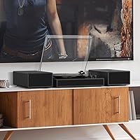 Vista 2 de Record Player with 2X External Speakers Turntable Bluetooth Input Belt-Driven 3-Speed (33, 45, 78 RPM) LP Player Turntables for Vinyl Records with