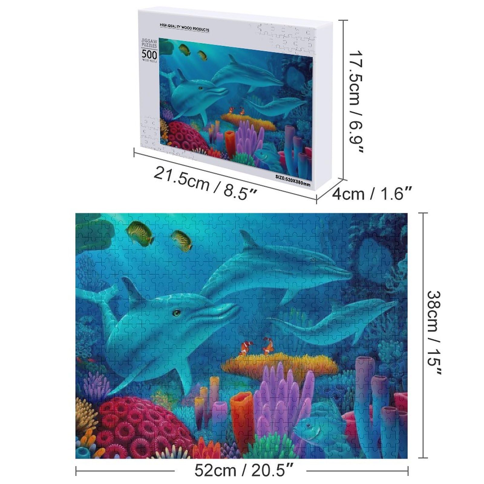イルカと魚のパズル 楽天市場】3D イルカ ジグソーパズル 【波の下では】500ピース