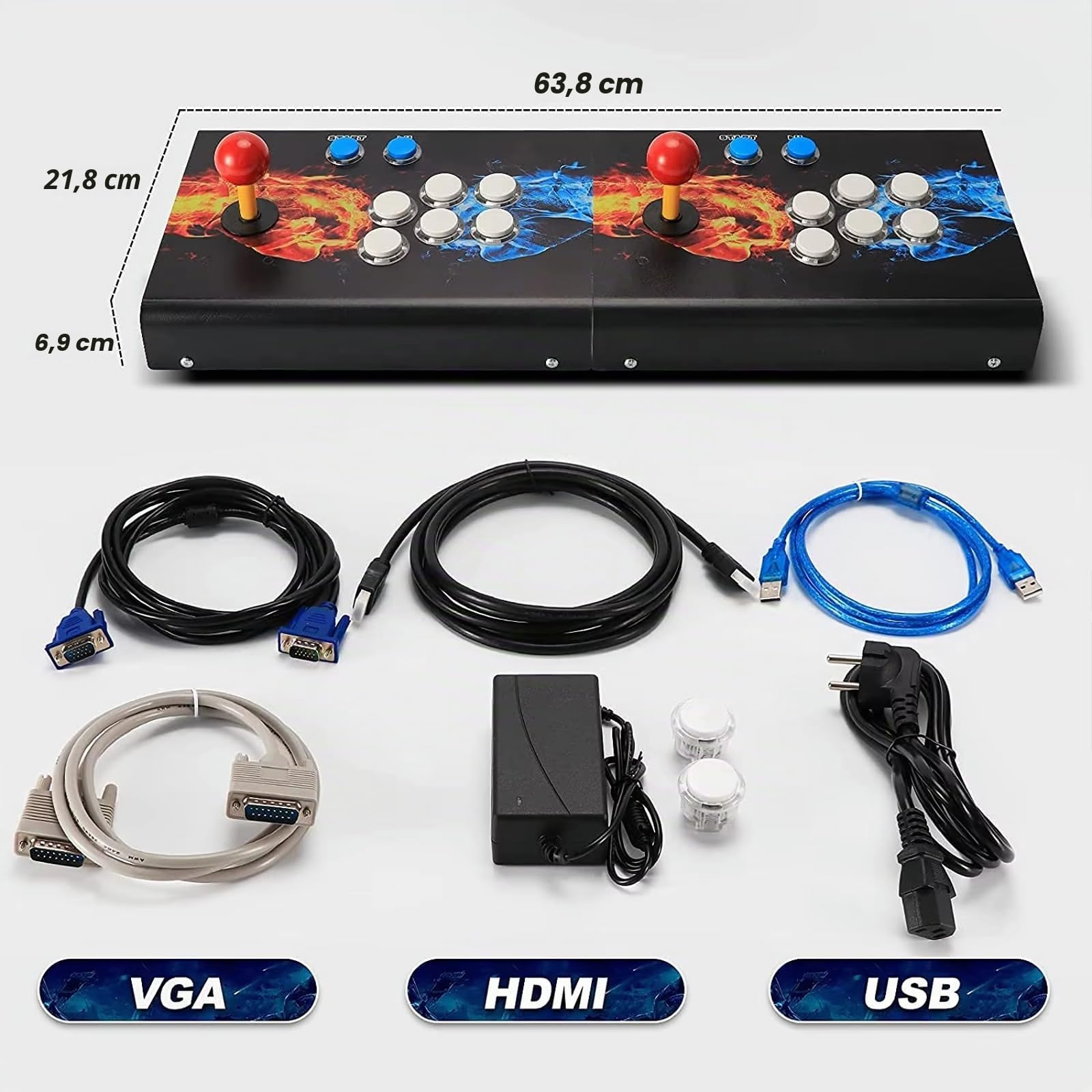10000 Jeu dans 1 boîte Retro Game Machine d'arcade Fonction WiFi pour Haute compatibilité compatibles PC et TV, 3D 4 Joueurs, Liste préférée Enregistrer