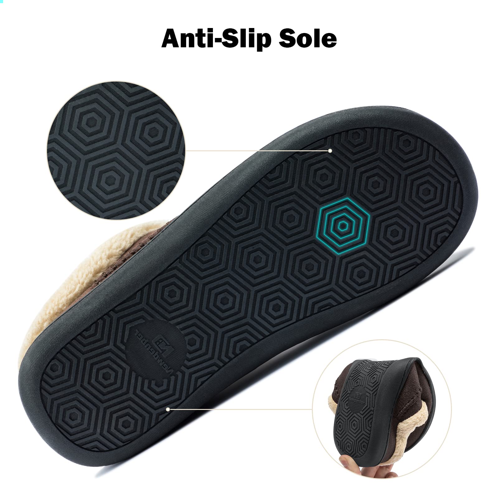 Miqieer Zapatillas de Estar por Casa Hombre Cálido Felpa Pantuflas de Memory Foam Cómodo y Antideslizante para Interior Exterior Talla 39-50 EU