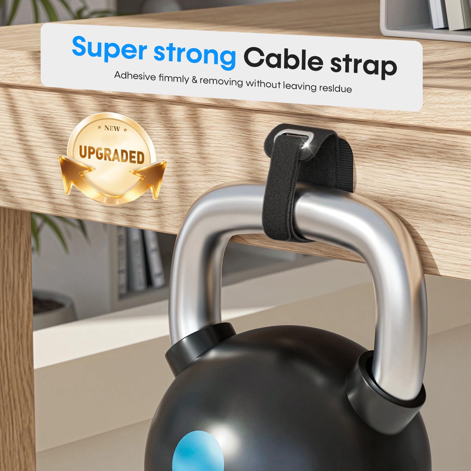 Organizador Cables Escritorio, 【Compatible con Todas Las regletas】 Soporte de Cables para Grandes Haces de cablescon Cierre hermético, imprescindibles para la Oficina en casa, 8 Pares