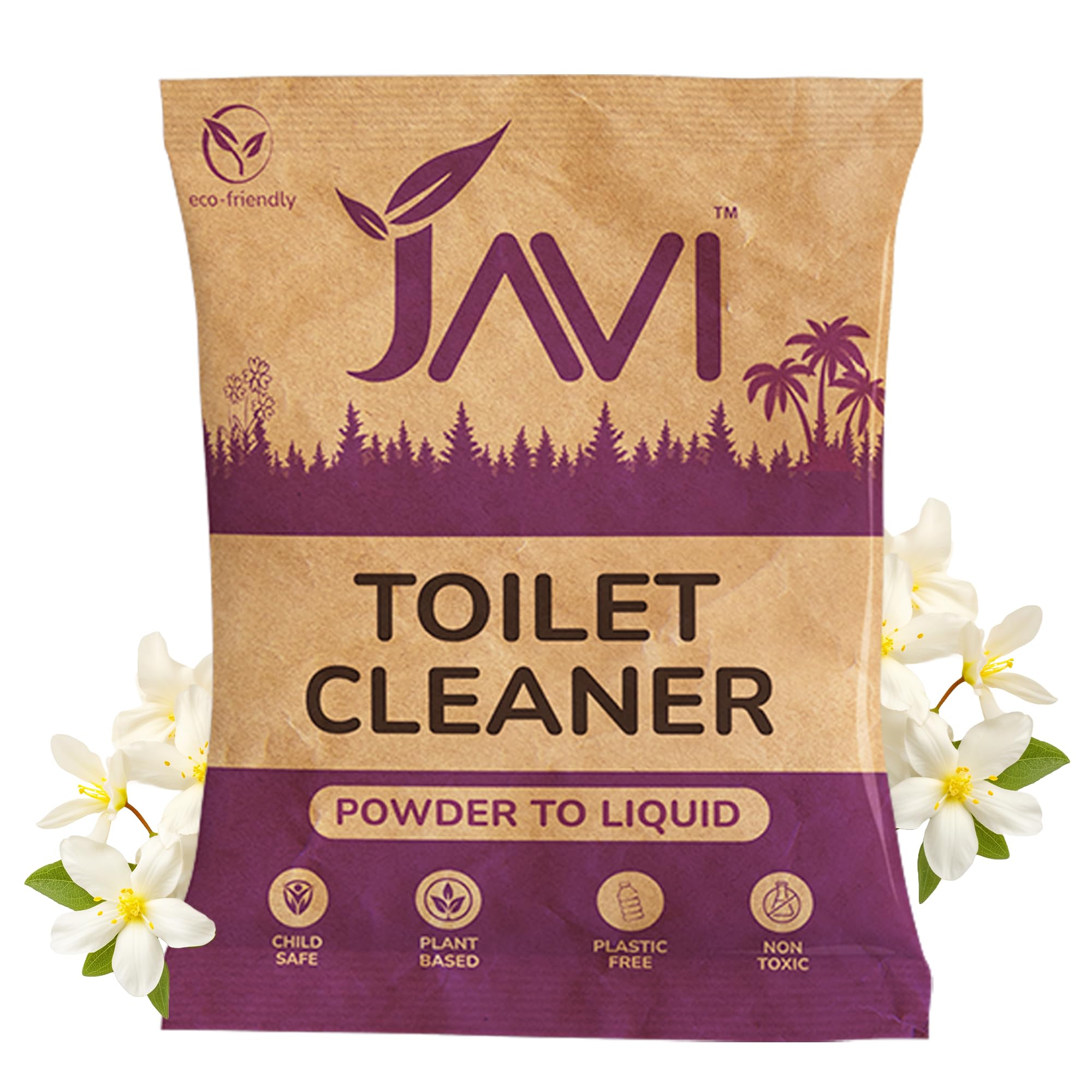 Plant Based Toilet Cleaner | Non-Toxic, Eco-Friendly and Biodegradable | Elimimates Yellow Stains Limescale & Germs | Plastic free Packaging | Powder to liquid | 1Sachet = 500ml