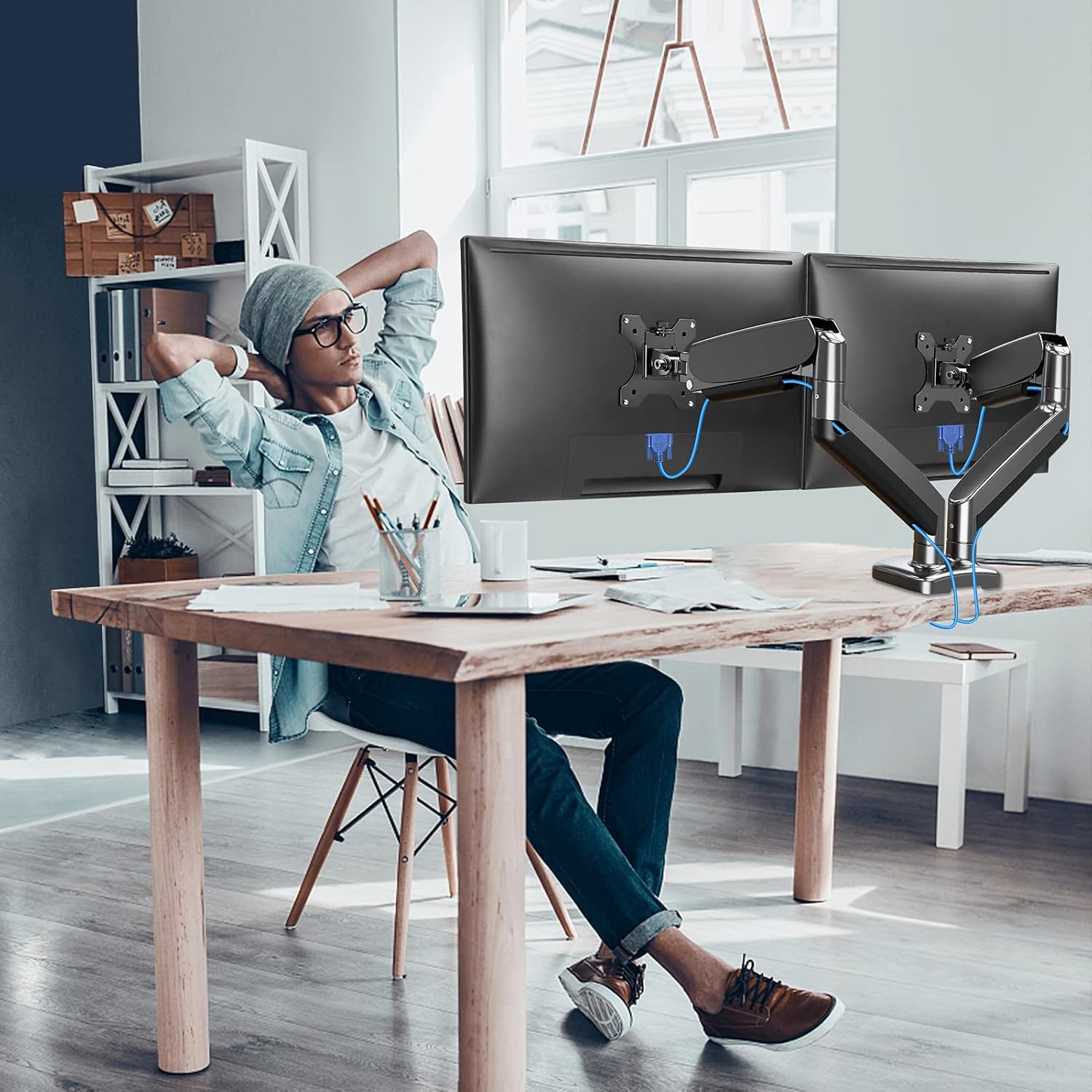 🛒 Crаzу Dеаlѕ MOUNTUP Dual Monitor Stand, Fully Adjustable Gas Spring Dual Monitor Mount, Monitor Desk Mount with C Clamp, Grommet Mounting Base, Double Monitor Arm for 2 Computer Screen up to 32 Inch, MU0005 Rеvіеw Prоduсt MOUNTUP Dual Monitor Stand, Fully Adjustable Gas Spring Dual Monitor Mount, Monitor Desk Mount with C Clamp, Grommet Mounting Base, Double Monitor Arm for 2 Computer Screen up to 32 Inch, MU0005