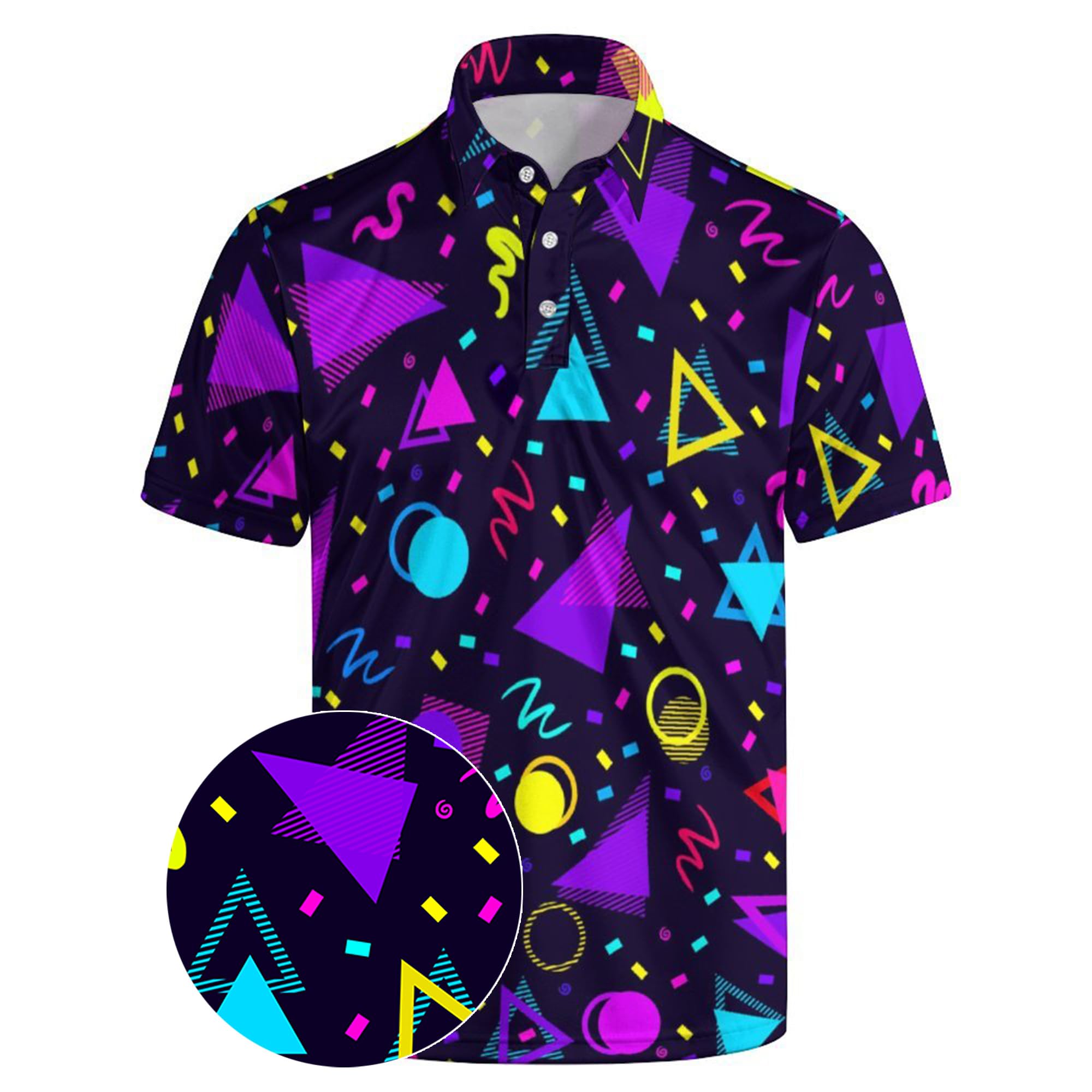 Xdceu Men's 8090B ’S Golf Polo Shirts - Hawaiian Print Golf Shirt For Quick-Dry Moisture Wicking Casual Breathable Polo Shirt, Xxl