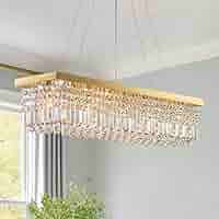 ✨mu✨ 7PM Rectangle K9 Crystal Chandelier Modern Rectangular