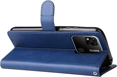 Miniatura 4 de CCSmall Funda retro de color sólido para Xiaomi Redmi 10C, moda de negocios PU cuero wKickstand con tarjetero Flip Phone Cover para Xiaomi Redmi 10C