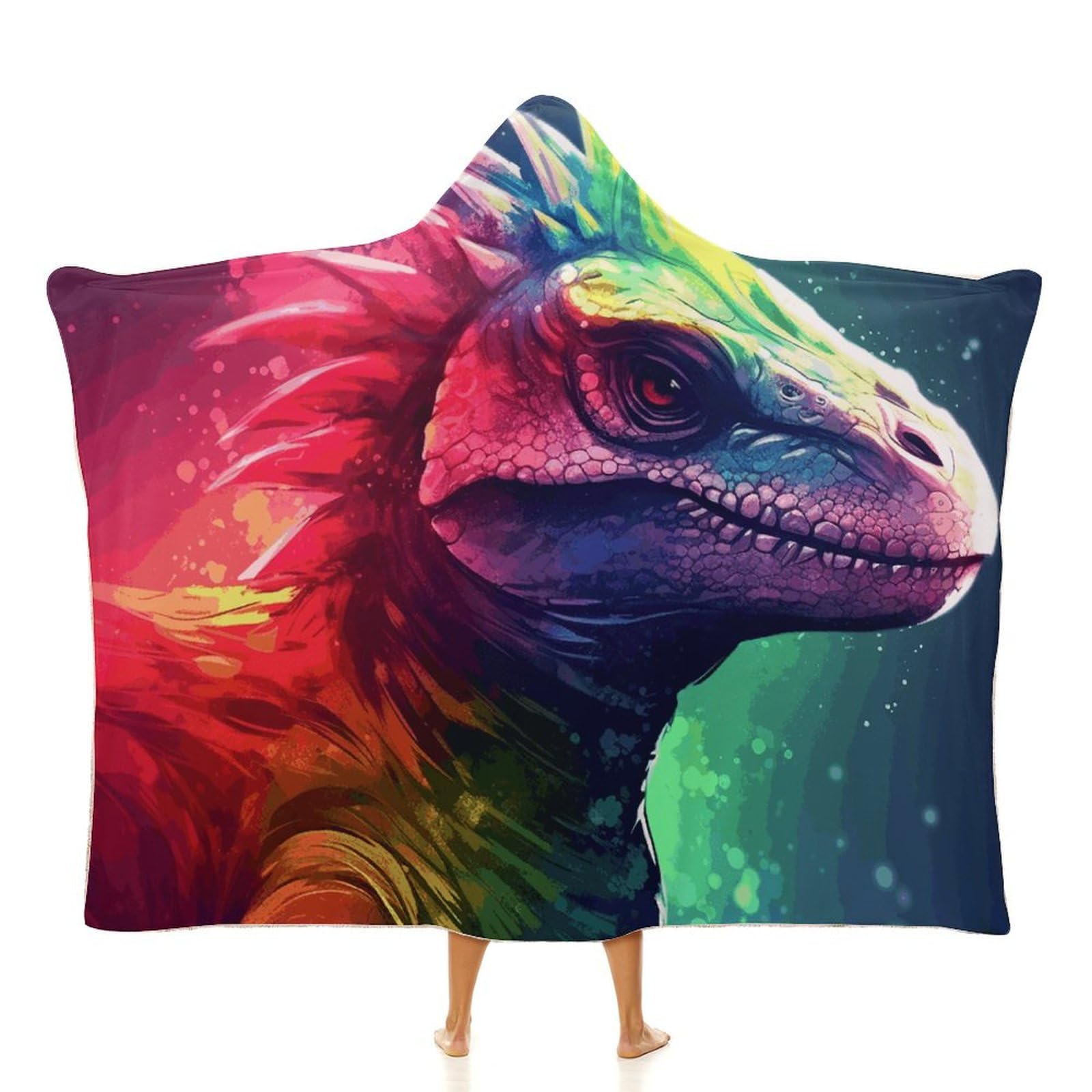 Cape à capuche dinosaure coloré, l'idée cadeau confort idéale