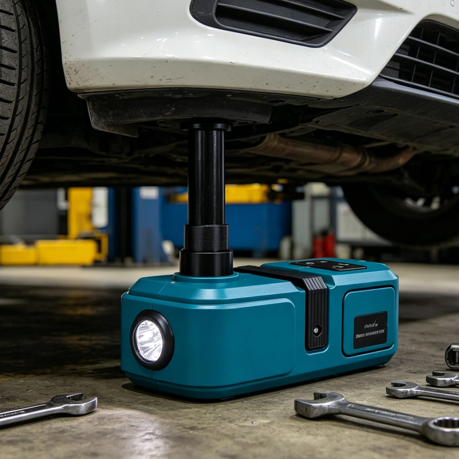 banapoy Kit Cric per Auto Elettrica, Cric Idraulico Portatile da Pavimento 5 Ton, Altezza Sollevamento 135-360 Mm, per Riparazione Auto Camion Berlina SUV, Adatto per BL1815 BL1820