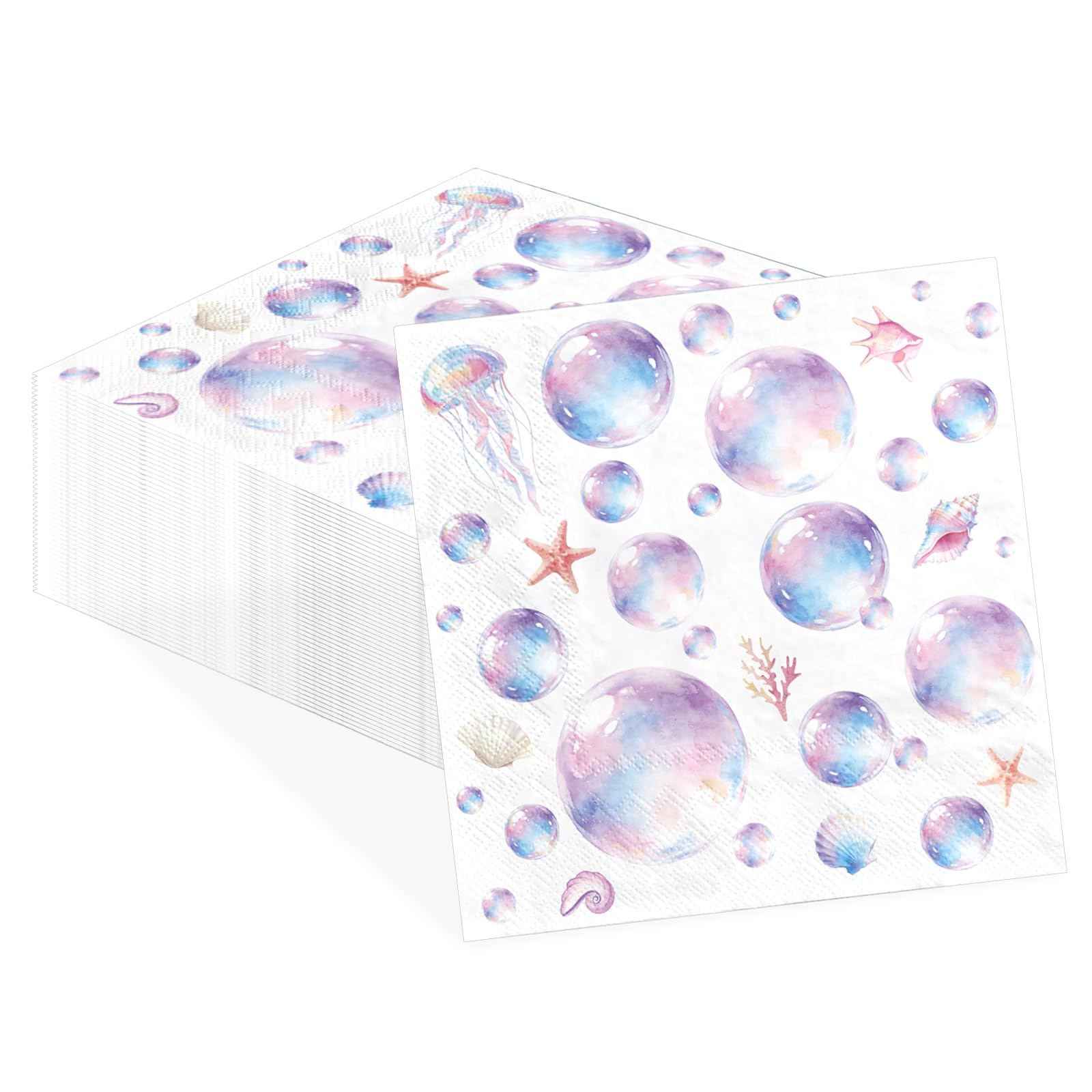 50 Pcs Bubbles Party Cocktail Napkins 5 x 5 inch 3Ply