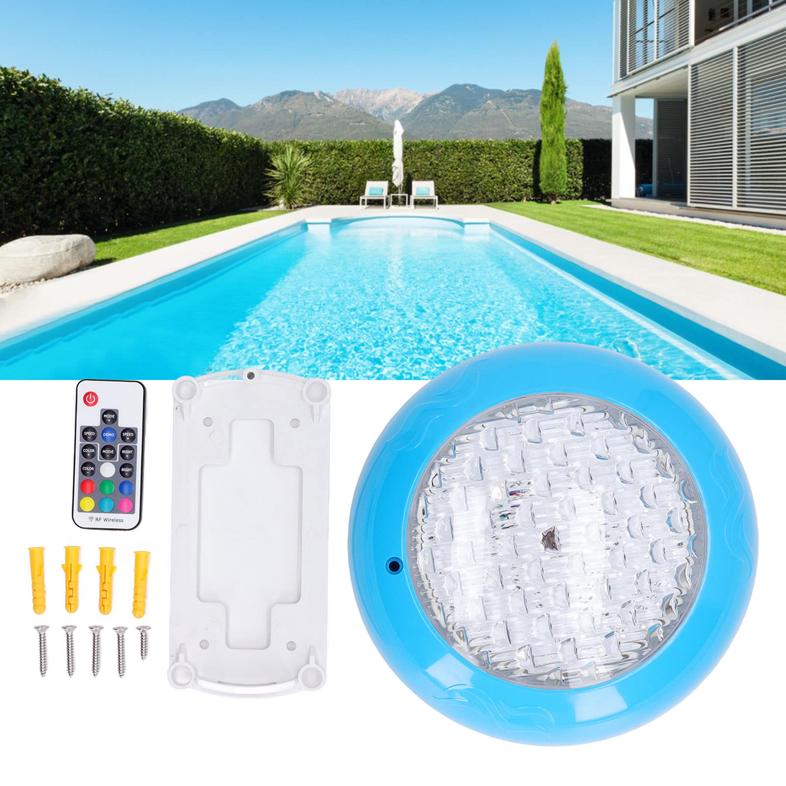Fdit LED-Schwimmbadlampe Ip68 Wandmontierte Teichleuchte Unterwasser für LED-Poolleuchten Unterwasserleuchten Leuchten für 35 W Ac12V-Beleuchtungsprodukte