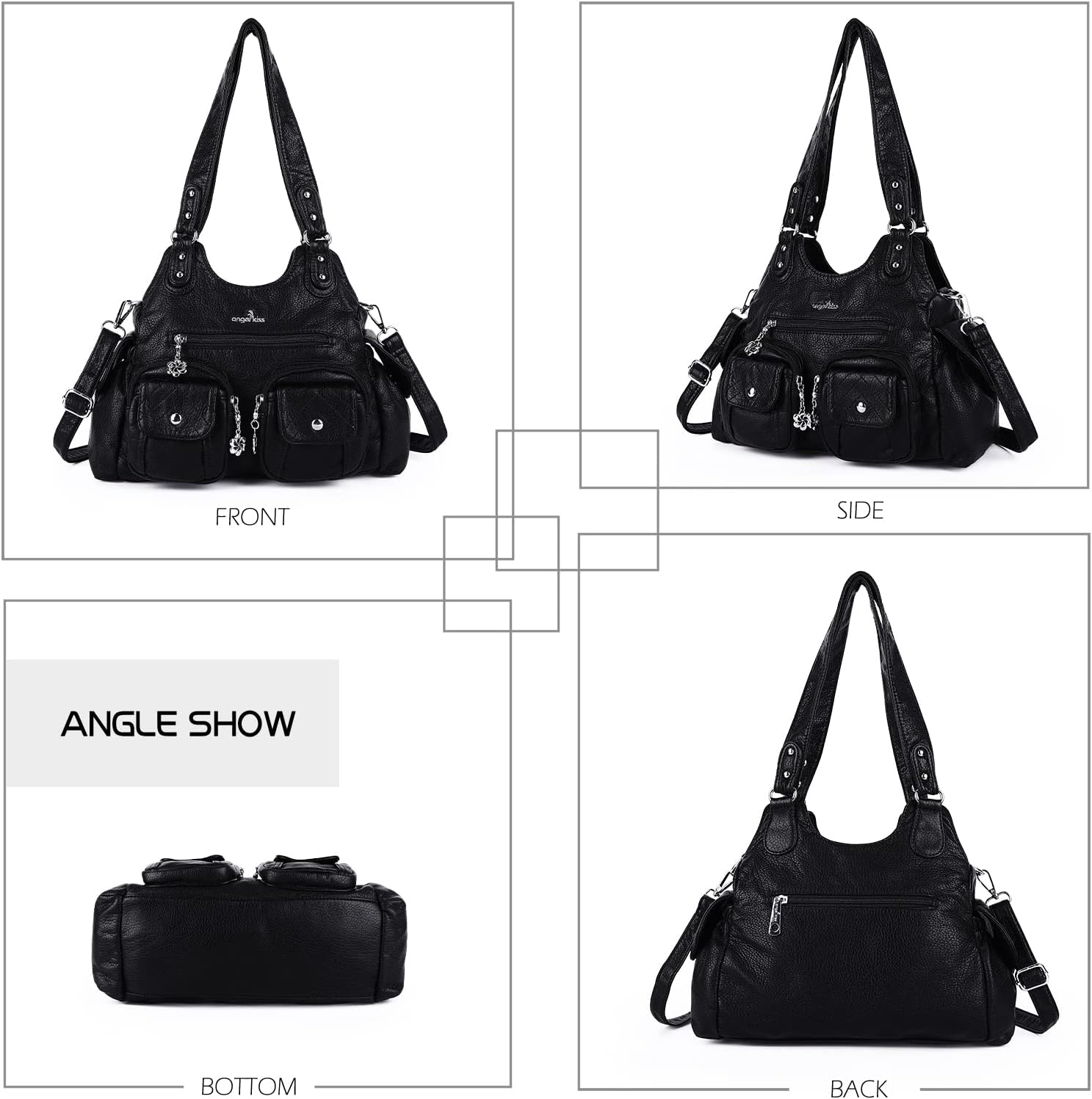 Angel Kiss Purses for Women Hobo Bag Soft PU Leather Shoulder Bag for Women - Image 7