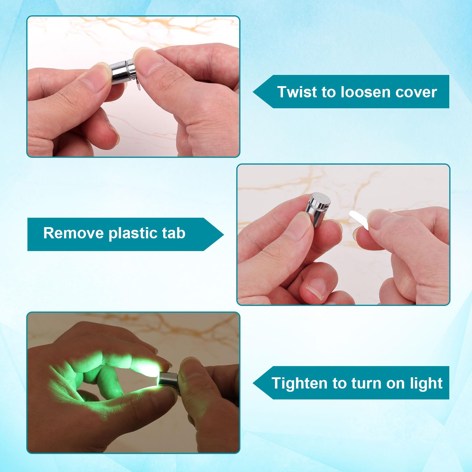 10szt Miniaturowe Lampki LED, Mini Mały Światło z Dołączoną Baterią Micro Reflektor Świateł do Dekoracji Przyjęcia DIY Paper Lantern Akcesoria do Domku dla Lalek (Zielony)