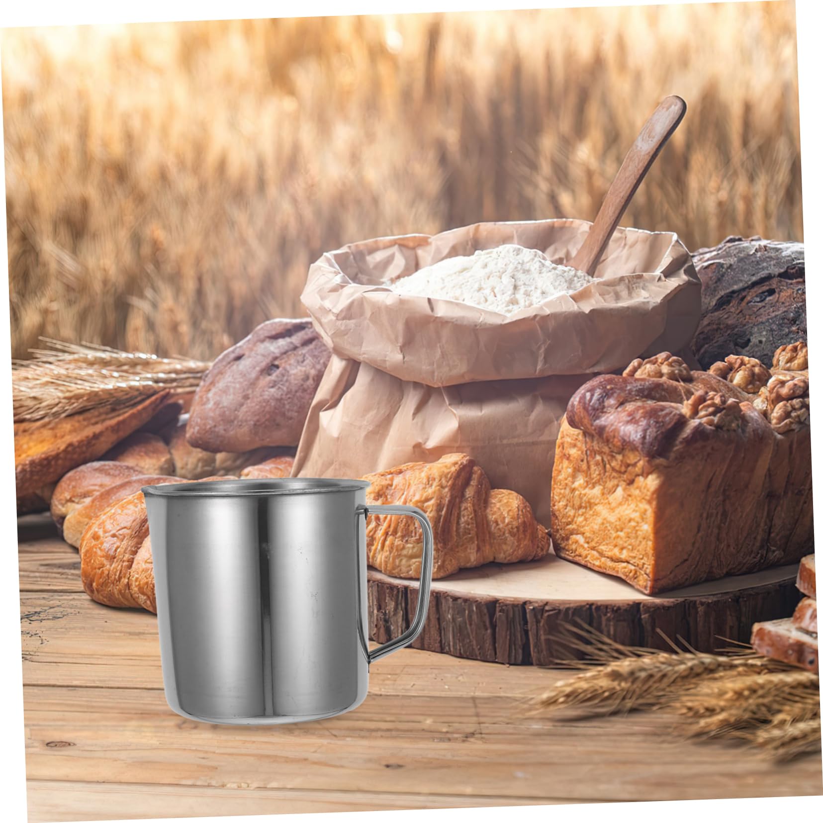 2piezas Vaso Medidor De Líquidos Tazas Inoxidable Resistente Para Panadería