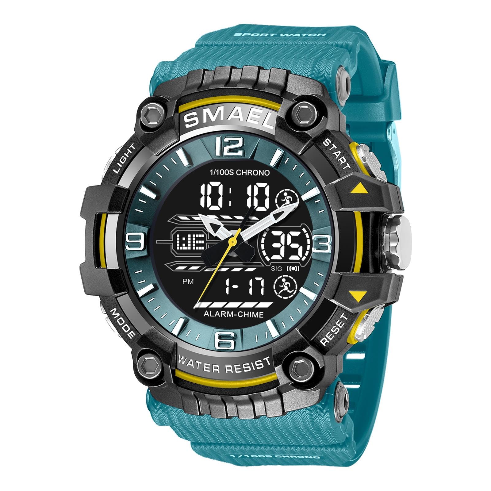 Montre Sport Homme Digitale Etanche 5 Bar avec Chronographe Alarme LED Eclairage Date-Montres avec Bracelet en Silicone