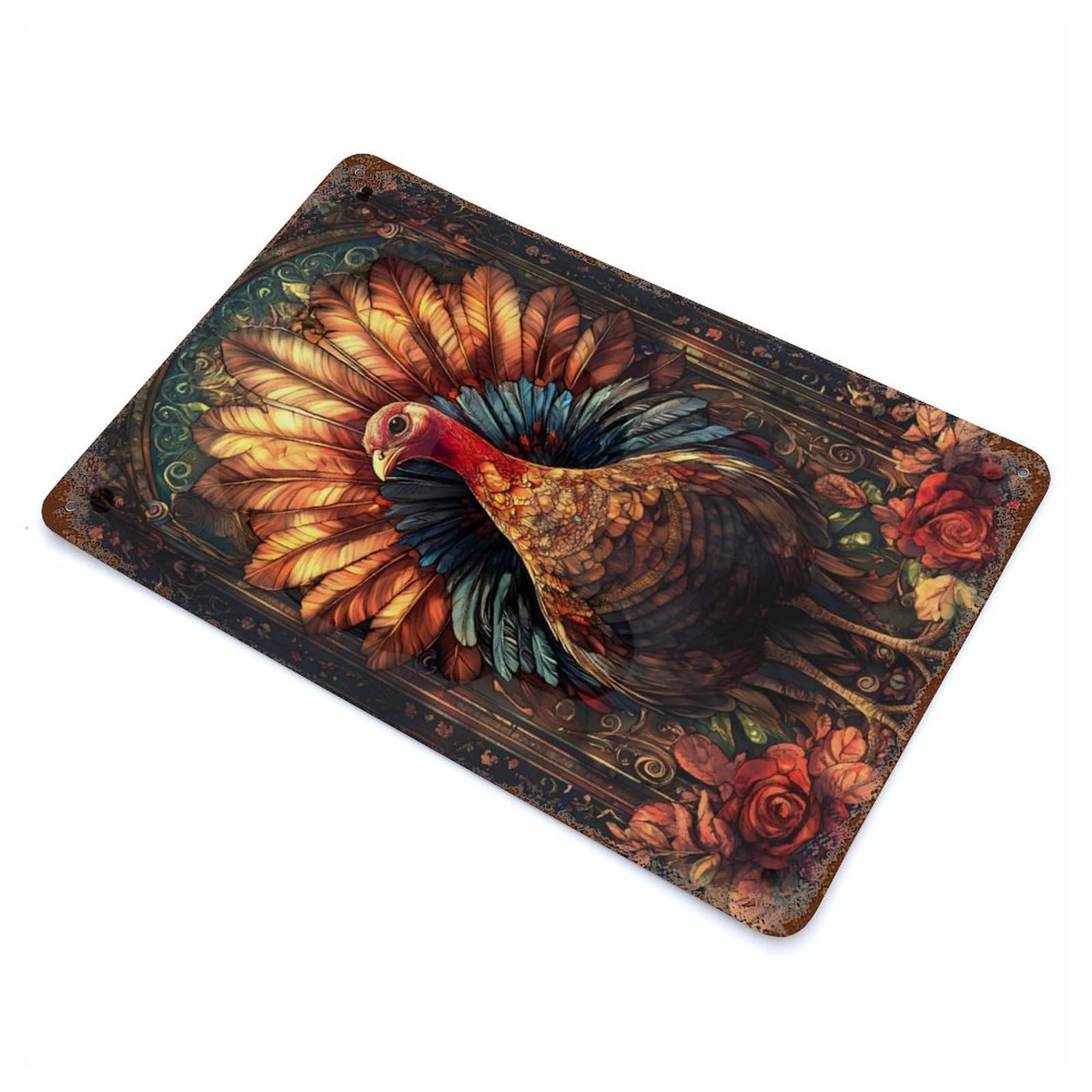 Turkey Retro Metal Sign 11.8"x7.9", for Pub, Kitchen And Man Cave Decor, Industrial Home Decor