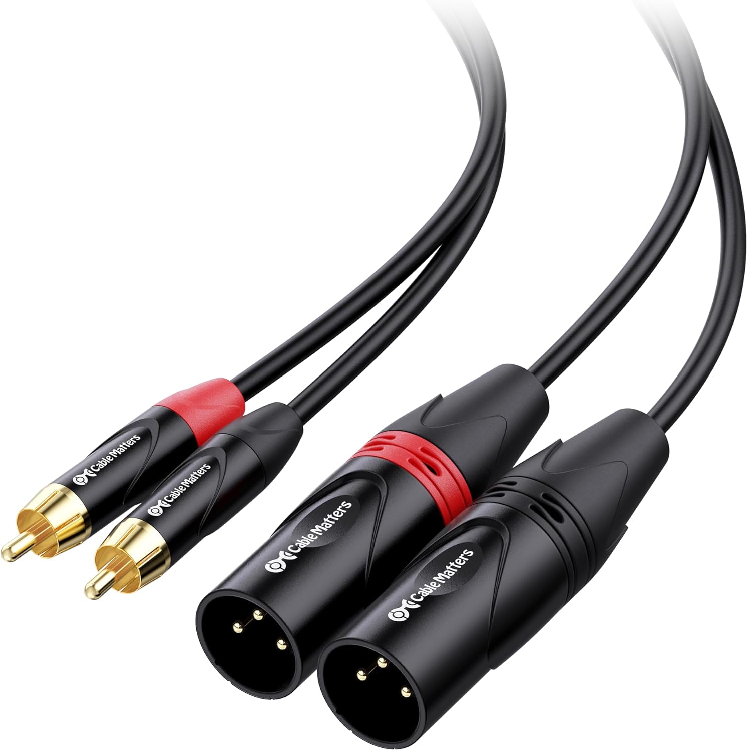 Cable Matters Dual RCA to XLR Unbalanced Interconnect Cable 1.8m, 2 RCA to 2 XLR Male Cable