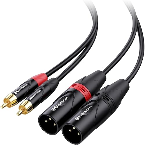 Cable Matters Dual RCA to XLR Unbalanced Interconnect Cable - 6ft, XLR to RCA Cable, Male to Male