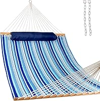 Vista 15 de Lazy Daze Hammocks - Hamaca doble de tela acolchada de 12 pies con barras de suspensión y almohada desmontable, capacidad de carga de 450 libras