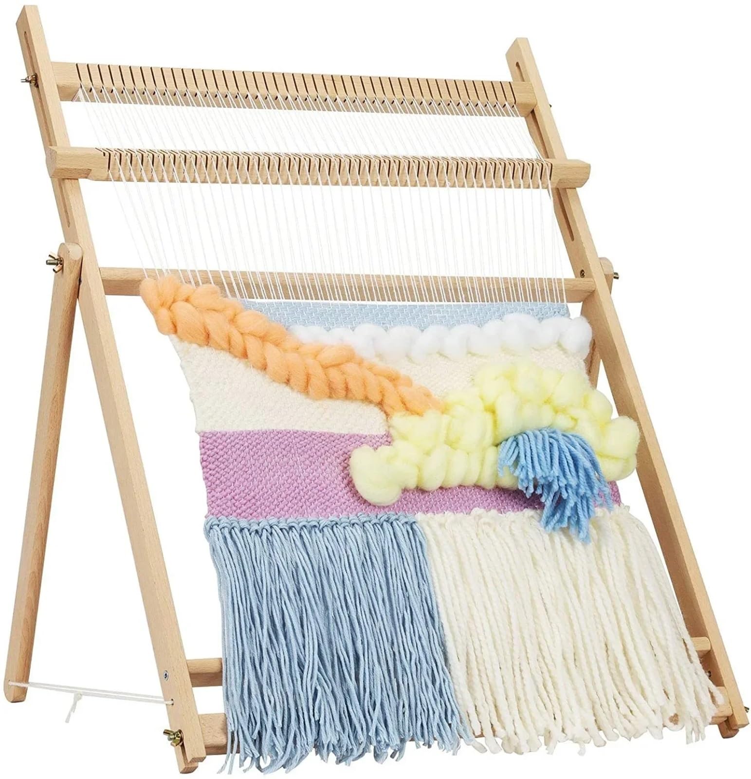 Strickliesel Erwachsene 23,6" H x 21,3" B DIY Holzwebstuhl-Set, Multi-Craft-Montagerahmen, Looming-Stricken
