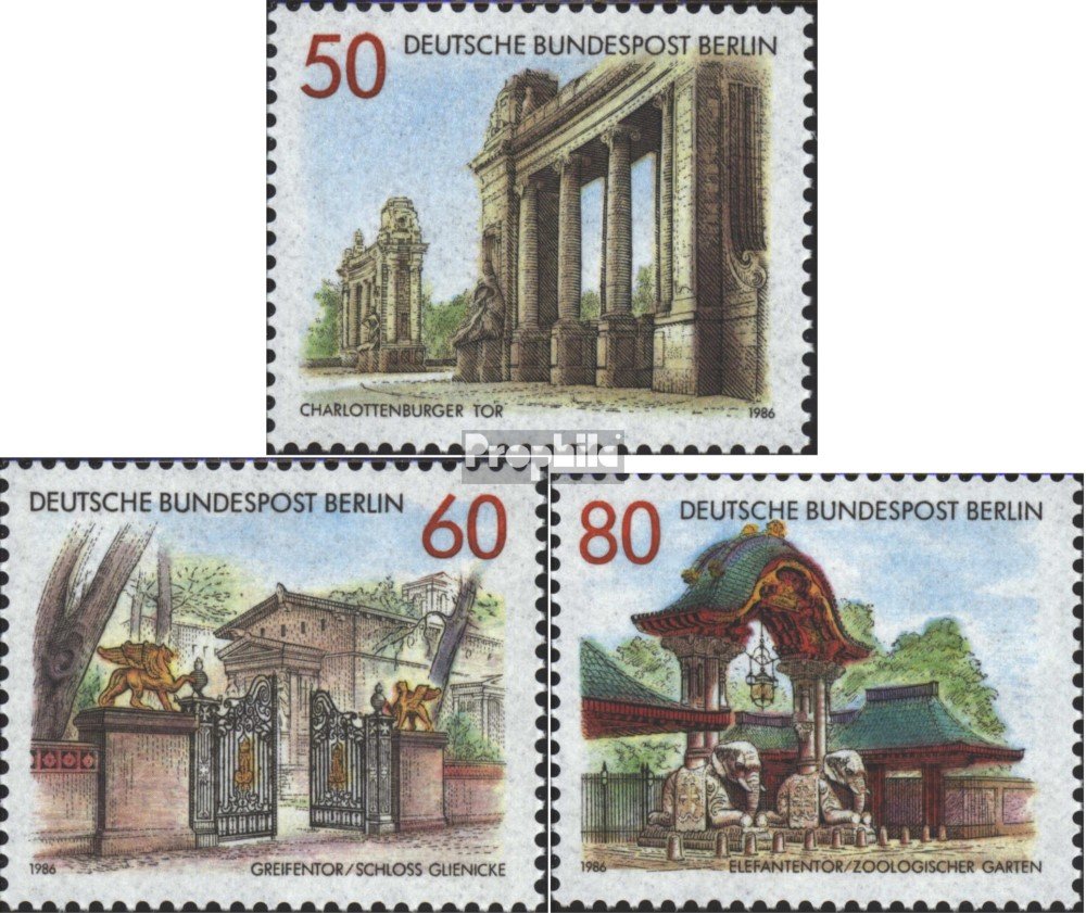 Prophila Collection Berlin (West) 761-763 (complète.Edition.) Timbres prémier Jour 1986 portails et buts (Timbres pour Les collectionneurs