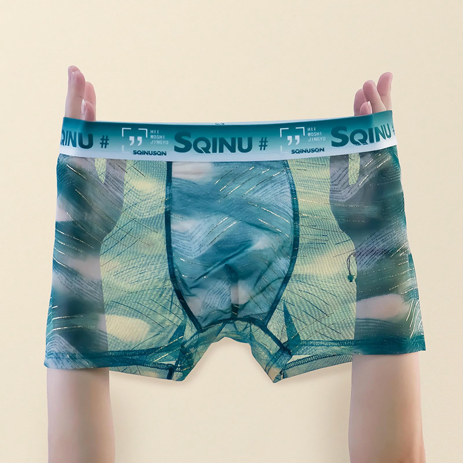 Ropa interior masculina de seda de hielo pack de 3 bóxer frescos para el gimnasio y oficina