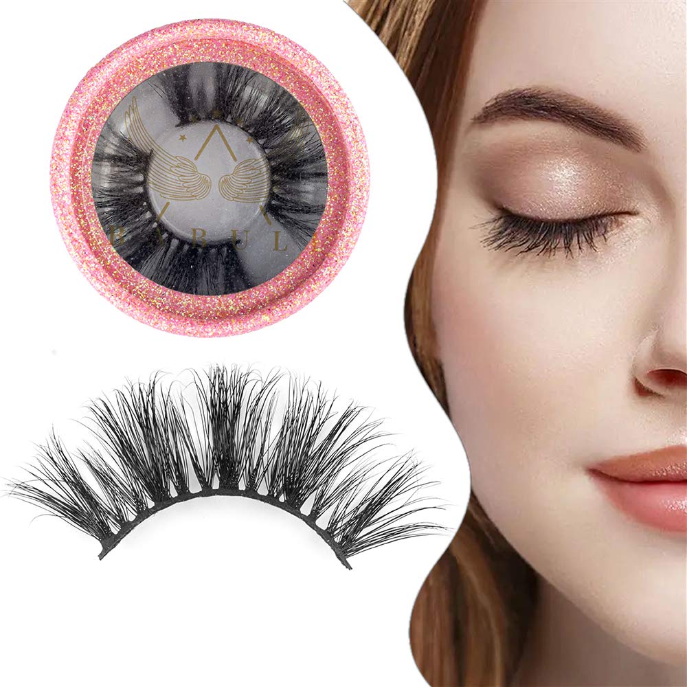 False Eyelashes 25mm Natural Mink Eyelashes 3D Layered Effect Siberian Fake Eyelashes Hand Made Strips Real Eyelashes Soft Reusable Eyelahses 1 Pair