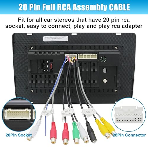 Miniatura 4 de Adaptador de arnés de cableado de radio RCA de radio estéreo de 20 pines RCA para radio Android