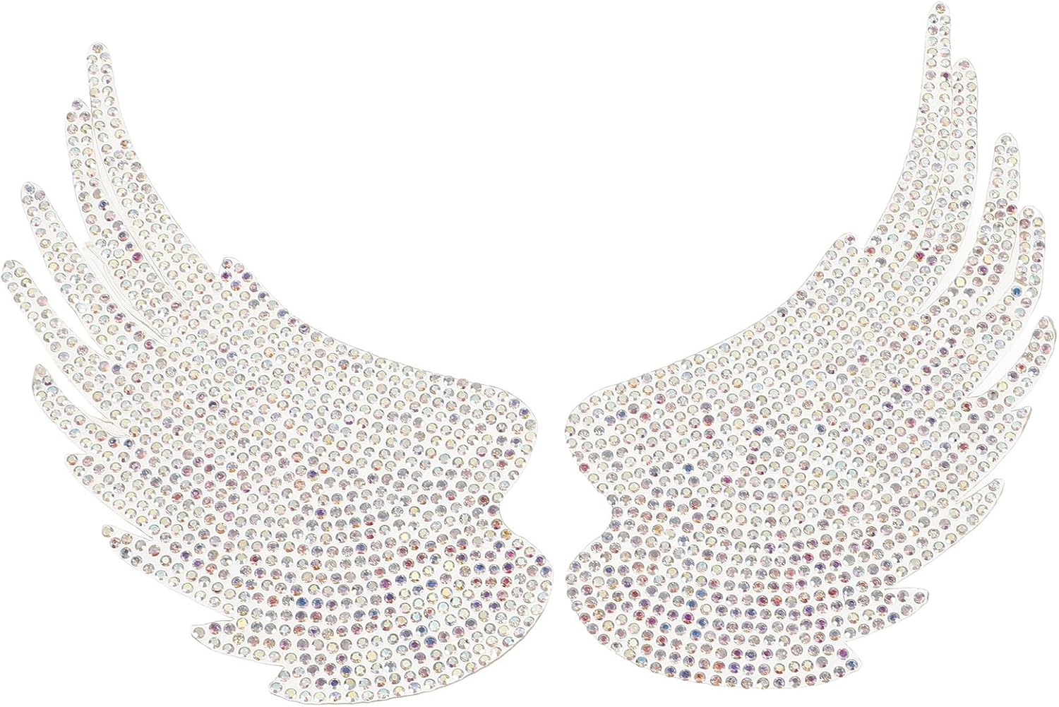 Angel Wing Rhinestone Applique Patch 2pcs with Hot Melt Glue for DIY Clothing Jackets Bags Hats Embellishment Craft Sewing Accessory